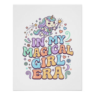 Einhorn In Meiner Magical Girl Ära Kawaii Aufklebe Poster