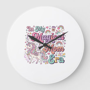 Einhorn In Meiner Magischen Mutter Ära Kawaii POD Große Wanduhr