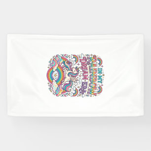 Einhorn In Meiner Regenbogen-Traum-Ära Bunte Bekle Banner