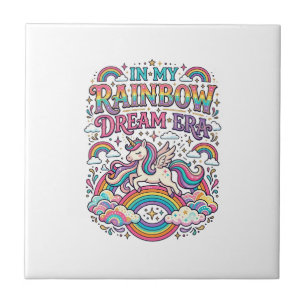 Einhorn In Meiner Regenbogen-Traum-Ära Farbige Kle Fliese