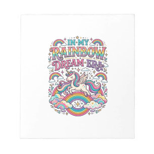 Einhorn In Meiner Regenbogen-Traum-Ära Farbige Kle Notizblock