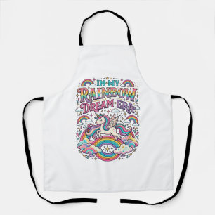 Einhorn In Meiner Regenbogen-Traum-Ära Farbige Kle Schürze