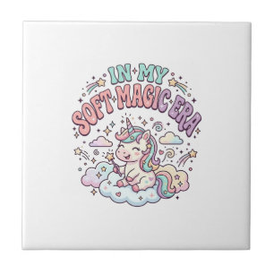 Einhorn In Meiner Weichen Magie-Ära Retro-Stil Pro Fliese