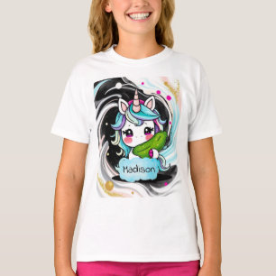 Einhorn individuell anpassbares Pickleball T-Shirt