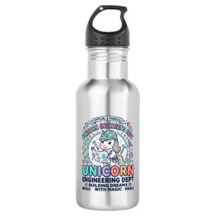 Einhorn Ingenieurabteilung Fettgedruckte Typografi Edelstahlflasche