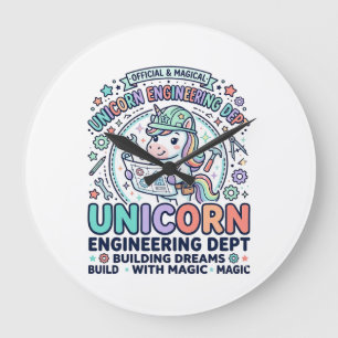 Einhorn Ingenieurabteilung Fettgedruckte Typografi Große Wanduhr
