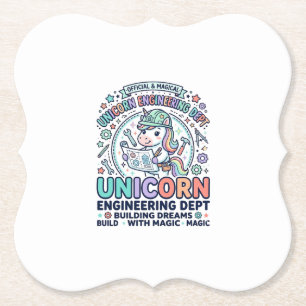 Einhorn Ingenieurabteilung Fettgedruckte Typografi Untersetzer