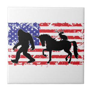 Einhorn, Jackalope, Bigfoot und die amerikanische  Fliese