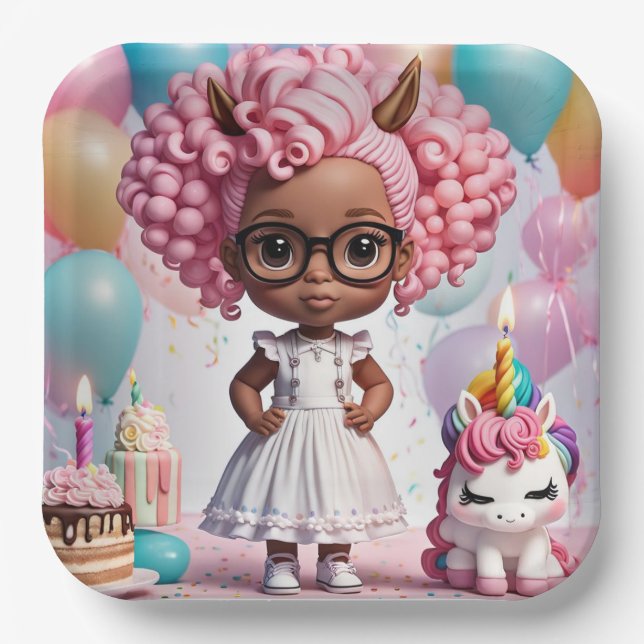 "Einhorn joy" Papierplatte Pappteller (Vorderseite)
