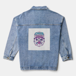 Einhorn Jubel Einhorn Geist Buntes POD Kunstwerk_ Jeansjacke