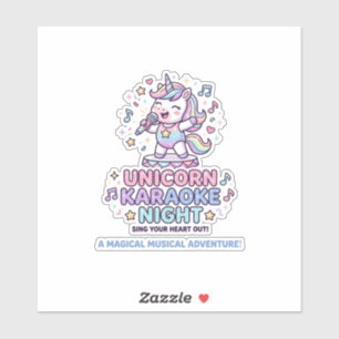 Einhorn-Karaoke-Nacht Fettgedruckte Typografie Pro Aufkleber