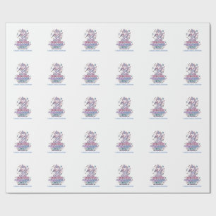 Einhorn-Karaoke-Nacht Fettgedruckte Typografie Pro Geschenkpapier