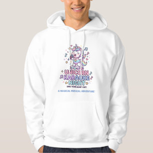 Einhorn-Karaoke-Nacht Fettgedruckte Typografie Pro Hoodie