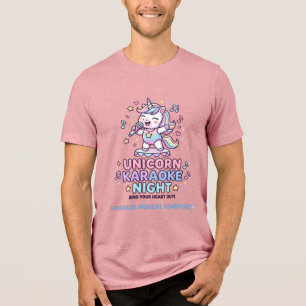 Einhorn-Karaoke-Nacht Fettgedruckte Typografie Pro Tri-Blend Shirt
