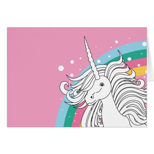 EINHORN-KARTEN-ROSA (Vorderseite (Horizontal))