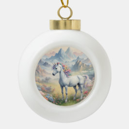 Einhorn Keramik Kugel-Ornament