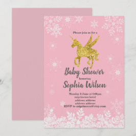 Einhorn-Kinderdusche für Mädchen Einladung