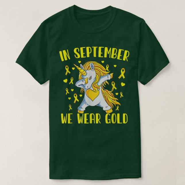 Einhorn Kinderkrebs Monat Unterstützung C T-Shirt (Design vorne)