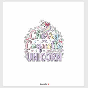 Einhorn Kirsche Kokette Einhorn Original Zazzle De Aufkleber