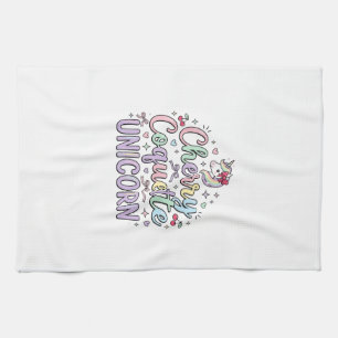 Einhorn Kirsche Kokette Einhorn Original Zazzle De Geschirrtuch