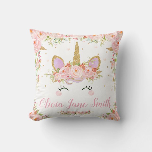 Einhorn-Kissen-Geburts-Notfall-Baby-Rosa mit Kissen (Vorderseite)