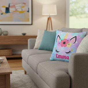 Einhorn-Kissen mit individuellem Namen für Mädchen Kissen