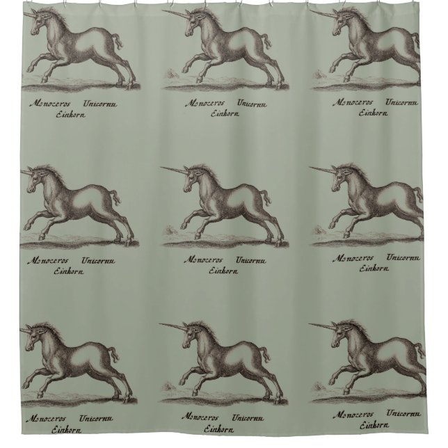 Einhorn-Klassik-Kreatur, die magisches Woodland lä Duschvorhang (Vorderseite)