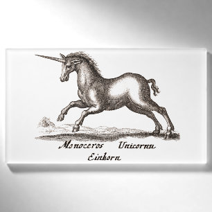 Einhorn-Klassik-Kreatur, die magisches Woodland lä Namenschild