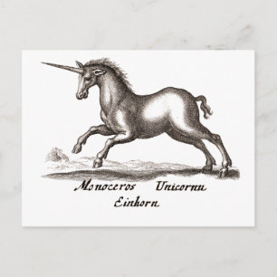 Einhorn-Klassik-Kreatur, die magisches Woodland lä Postkarte