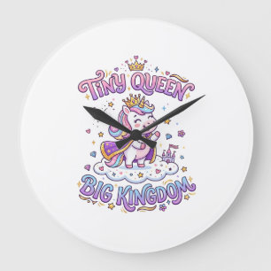 Einhorn Kleine Königin Großes Königreich Geschenki Große Wanduhr