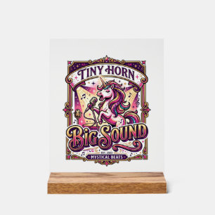 Einhorn Kleines Horn Großer Klang Stylishes Merch  Acrylschild