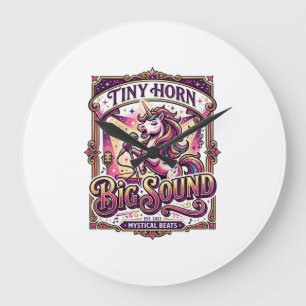 Einhorn Kleines Horn Großer Klang Stylishes Merch Große Wanduhr