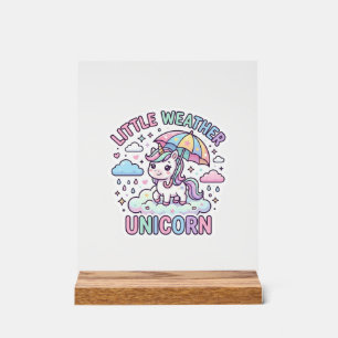 Einhorn Kleines Wetter Einhorn Grafikdesign Weiß Acrylschild
