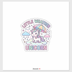 Einhorn Kleines Wetter Einhorn Grafikdesign Weiß Aufkleber