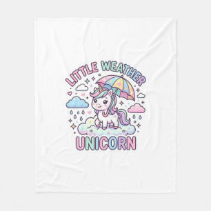 Einhorn Kleines Wetter Einhorn Grafikdesign Weiß Fleecedecke