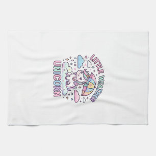 Einhorn Kleines Wetter Einhorn Grafikdesign Weiß Geschirrtuch