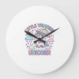 Einhorn Kleines Wetter Einhorn Grafikdesign Weiß Große Wanduhr