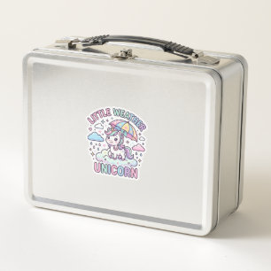 Einhorn Kleines Wetter Einhorn Grafikdesign Weiß Metall Brotdose