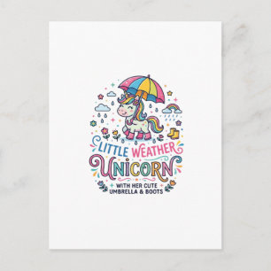 Einhorn Kleines Wetter Einhorn Trend-Shirt Grafik Postkarte