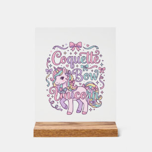 Einhorn Kokette Schleife Einhorn Süß Pastell Grafi Acrylschild