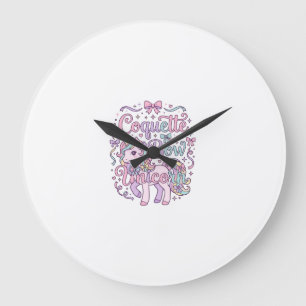 Einhorn Kokette Schleife Einhorn Süße Pastell Graf Große Wanduhr