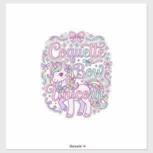 Einhorn Koketter Bogen Einhorn Süß Pastell Grafik Aufkleber