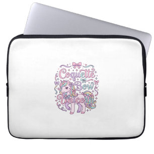 Einhorn Koketter Bogen Einhorn Süß Pastell Grafik Laptopschutzhülle