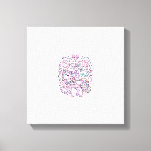 Einhorn Koketter Bogen Einhorn Süße Pastell Grafik Leinwanddruck