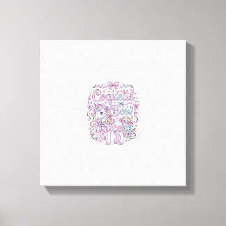 Einhorn Koketter Bogen Einhorn Süße Pastell Grafik Leinwanddruck