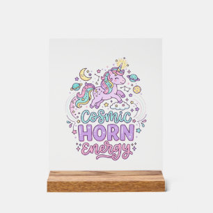 Einhorn Kosmische Horn Energie Süße Pastell Grafik Acrylschild