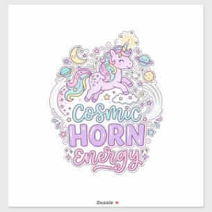Einhorn Kosmische Horn Energie Süße Pastell Grafik Aufkleber