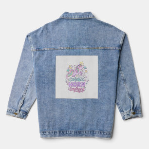 Einhorn Kosmische Horn Energie Süße Pastell Grafik Jeansjacke