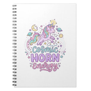 Einhorn Kosmische Horn Energie Süße Pastell Grafik Notizblock