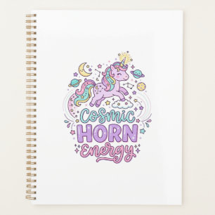 Einhorn Kosmische Horn Energie Süße Pastell Grafik Planer